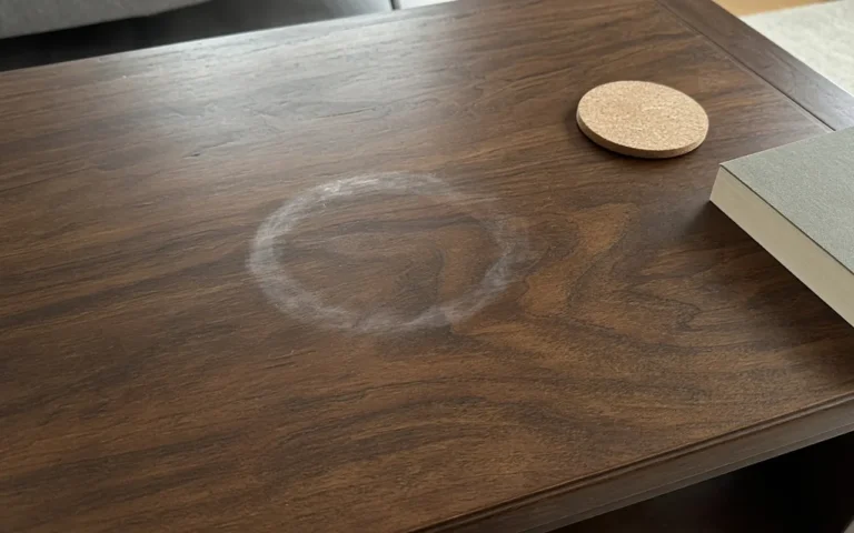 How to Fix Heat Marks and White Rings on a Wood Table White heat mark from a mug on a walnut table